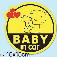 BABY in car ステッカー 15x15cm