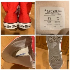 コンバース オールスター ハイカット 赤 28㎝の画像