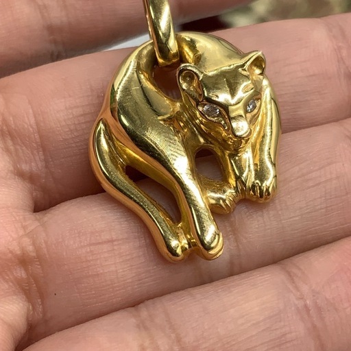 K18 パンサートップ　ペンダント　10.5g 0.05ct