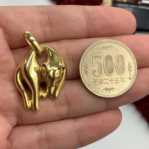 K18 パンサートップ　ペンダント　10.5g 0.05ct