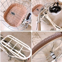 子ども用自転車 女の子 フェリークjr 24インチ ヘルメット付き アンティークホワイトの画像