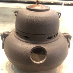 ★詳細不明 鉄製 茶釜 風炉 2点セット 茶道具 茶道具 コレク...