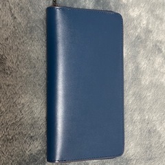 栃木レザー　青　長財布の画像