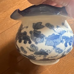 美濃焼 三洋陶器 龍峯窯 染付金魚鉢の画像