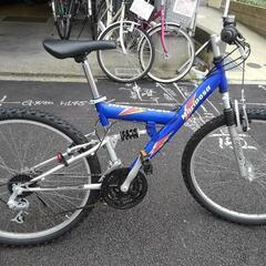 中古自転車３６２３　前後タイヤ新品！Wサスマウンテンバイク　２６...