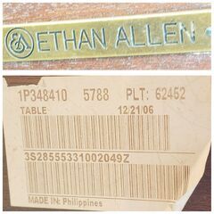 ETHAN ALLEN ガラステーブルの画像