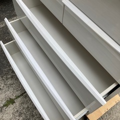 NITORI ニトリ ハイチェスト サーフ SURF-100HC エナメル調 ホワイト スライドレール 引き出し 収納 6段 7杯 タンス 白の画像