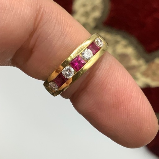 K18 ルビー　ダイヤモンドリング　5.4g 約11.5号