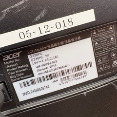 ACER 液晶モニター G236HL 23型 ディスプレイ 23インチ HDMI二つの画像