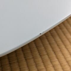 白テーブル 脚折りたたみテーブル アイアン脚 77×50の画像
