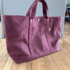 【ハンドメイド】帆布トートバッグ あずき色 大容量0702新品未使用