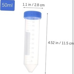 新品⭐️ 25個✨ 遠心管 試験管 プラスチック 50Ml キャップ付き 目盛り付きの画像