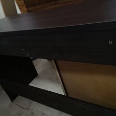 *お値段見直しました*リユースのサカイ栃木店★ジモティ割あり★  デスク　袖机セット ブラウン W120×D45.5×H77 クリーニング済み TC9510の画像