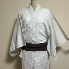 【角帯】メンズ角帯・正絹・博多織・男物帯・リバーシブル・両面着用可・カーキ/濃紺の画像