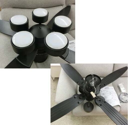 ②DAIKO/大光電気 シーリングファンライト 5灯 ブラック CSF-581B