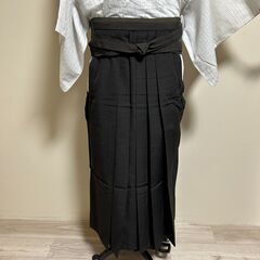 【男物】メンズ夏の袴・男物夏紬・男ハカマ・メンズ夏袴・透け感・紬地・紐下87㎝の画像