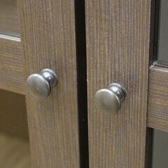 北大前! 札幌 引取 ニトリ 扉付き書棚 サラ ダークブラウン 本棚 1044209の画像