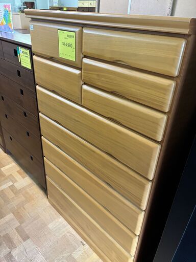 【ジャングルジャングル深井店】★7段桐タンス タンス 収納家具 ナチュラル 家具 衣類収納 堺市（中区 堺区 東区 西区 南区 北区）和泉市 河内長野市 富田林市 松原市 狭山市 深井 【FU2430】