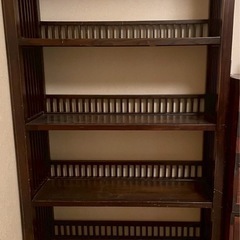 アンティーク　アジアン家具　木製シェルフ　オープンラック　本棚　...