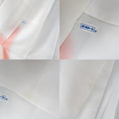 小紋 袷 桜に蝶々模様 グレーｘベージュピンク 正絹 広衿 仕立て上がり着物 身丈160cm 【キモノオフ野々市若松店】の画像