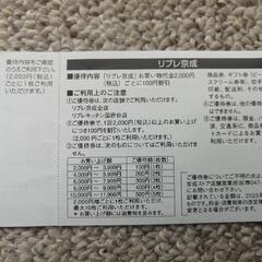 リブレ京成お買い物ご優待割引券の画像