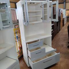 【愛品倶楽部柏店】NITORI ニトリ キッチンボード パンダ2 90KB-GY 幅90cm 上下分割可能 耐震ラッチ付の画像