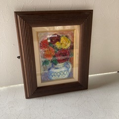 花の油絵付き額縁🖼️