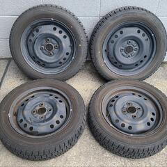 ★ 155/65R14 DUNLOP WINTER MAX スチールホイール 4H PCD100 4本セット 中古 ダンロップ ウインター マックス ワゴンR パレット エブリィ などに ★の画像