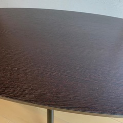 ローテーブルセンターテーブルオーバルダーク ヴラウン木目傷無し 美品クリーニング済 み！ の画像