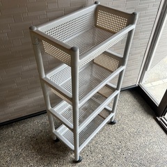 キャスター付き４段システムバスケット　キッチンワゴン収納　キャスターワゴン　※すぐのお渡しは白山市美川、金沢市でのお渡しはご相談ください。の画像