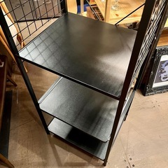 【武蔵小山店】  オープンシェルフ スチールラック メッシュラック ブラック 黒 棚 ディスプレイラック アイアンシェルフ 店舗什器 シンプル収納 インダストリアル 男前家具 リビング収納 キッチンラック 本棚 飾り棚 シェルフ 棚 キッチンの画像