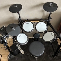 Donner 電子ドラム　セット 初心者 メッシュ 折りたたみ式 音源450種 デモ50曲 スローン/スティック/ヘッドホン付 大人 自宅練習 日本語説明書付 DED-200(5ドラム 3シンバル)の画像