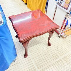 レトロ サイドテーブル 猫脚 朱漆　
