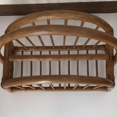 アンティーク　ラタン　藤家具　　マガジンラックの画像
