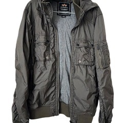 ALPHA INDUSTRIES アルファインダストリーズ ミリタリージャケット フーデットリブジャケット  L アウター の画像