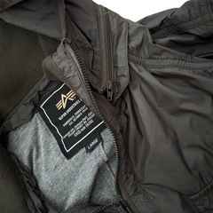 ALPHA INDUSTRIES アルファインダストリーズ ミリタリージャケット フーデットリブジャケット  L アウター の画像