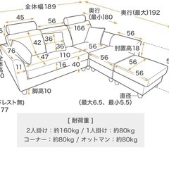 3人掛けカウチソファ　ハイバックソファの画像
