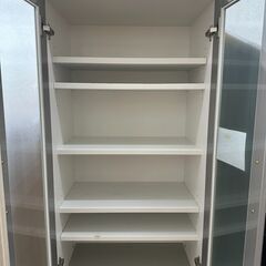 ★リユースのサカイ高崎店★TJ12127  食器棚 白 H197×D45×W58.5 クリーニング済みの画像