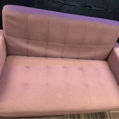 🛋️【2人掛けソファ／赤茶】シンプルデザイン／中古品の画像