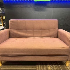 🛋️【2人掛けソファ／赤茶】シンプルデザイン／中古品