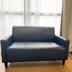 黒　レザーソファ　2人がけ　
アイリス　　　