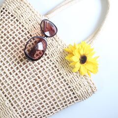 🌸♡. 格安 麦わらバッグ 👜 .♡の画像