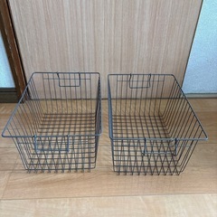 ワイヤーバスケット　２個セット　ブラウン