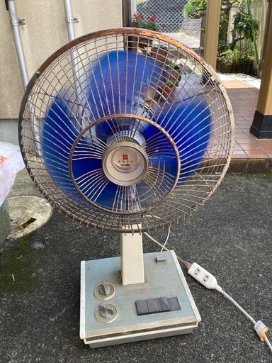 ナショナル王冠👑ロゴ付きレトロ扇風機ジャンク