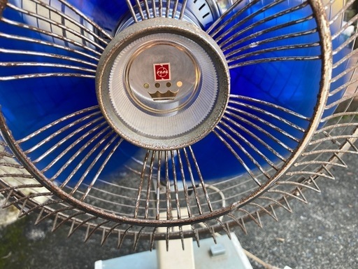 ナショナル王冠?ロゴ付きレトロ扇風機ジャンク