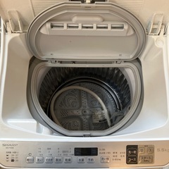 K2507-008 SHARP 洗濯乾燥機 ES-TX5D-S 5.5kg 2020年製 動作確認済み キズ汚れネット破れ有りの画像