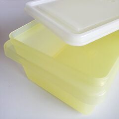 お値下げ【程度良品】タッパーウェア Tupperware SSシリーズ ２個セット ふた付 半透明 保存 保管 冷蔵 冷凍の画像