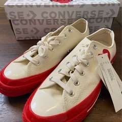【新品】プレイコムデギャルソンx Converse限定スニーカー26.5cmの画像