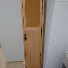 スタンドミラー 高さ145cm 扉付き 収納 木製 コルクボード...