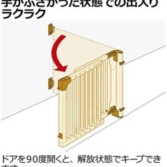 【新品未開封】リッチェル　階段の上でも使える木のバリアフリーゲートの画像